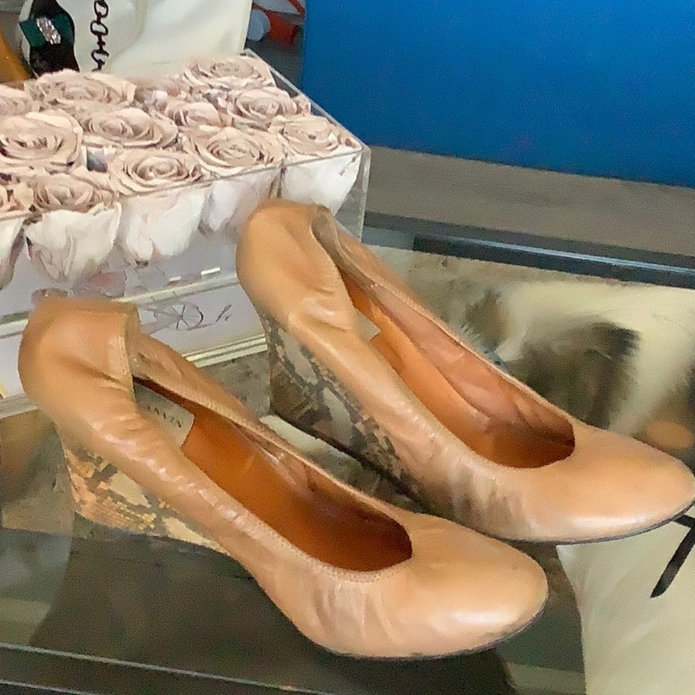 Lanvin shoes w snake cork 3.5 heel